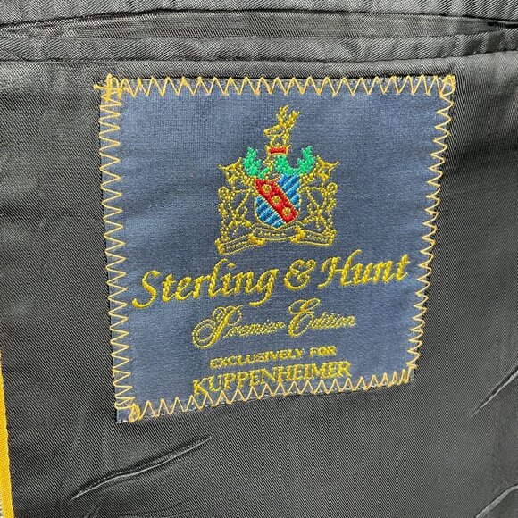 Sterling & Hunt Kuppenheimer Blazer Men‎ 44 Black White Plaid Premier Ed USA VTG - Picture 8 of 16